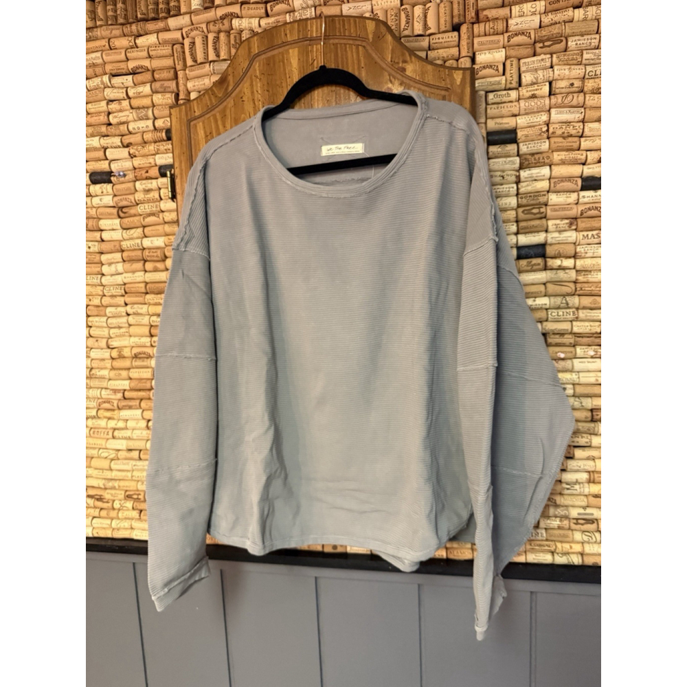 NWT Free People Total Eclipse Tee In Cold Winter Grey Oversized Siz XL - Picture 3 of 5